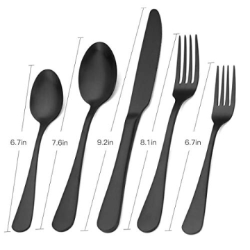 Matte Black Stainless Steel Flatware Set - 20 Piece Elegant Dining Solution