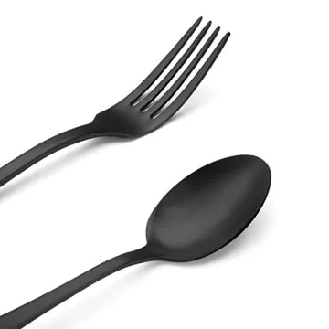 Matte Black Stainless Steel Flatware Set - 20 Piece Elegant Dining Solution