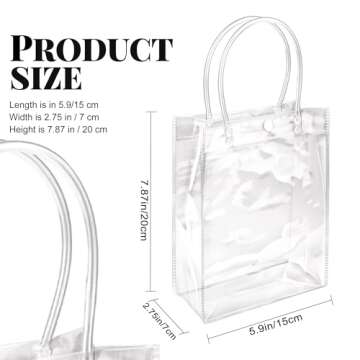 BadenBach 24 PCS Small Clear Gift Bags with Handle,5.9" x 7.9" x 2.8",Clear Plastic Gift Bag Clear G...