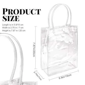 BadenBach 24 PCS Small Clear Gift Bags with Handle,5.9" x 7.9" x 2.8",Clear Plastic Gift Bag Clear G...