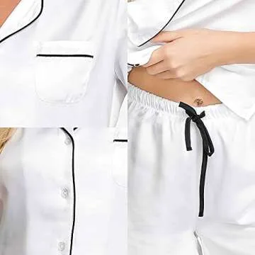 INK+IVY Satin Pajama Set, Soft Sleepwear for Women