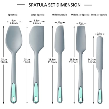 Eco-Friendly 5-Piece Silicone Spatula Set for Cooking