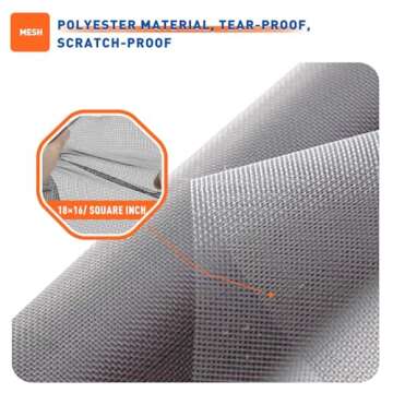 MAGZO Window Screen Replacement，48"W x 99"L Screen Mesh DIY Adjustable Polyster Screen for Windows and Doors,Gray