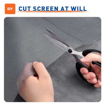MAGZO Window Screen Replacement，48"W x 99"L Screen Mesh DIY Adjustable Polyster Screen for Windows and Doors,Gray