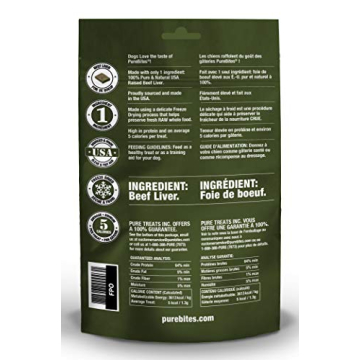 PureBites Freeze Dried RAW Beef Liver Treats for Dogs