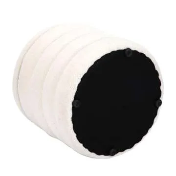 OuchTek Small Ottoman Storage Sherpa Foot Rest for Couch Teddy Foot Stools Footrest Ottoman Round Foot Stool with Storage White Vanity Stool for Makeup Room