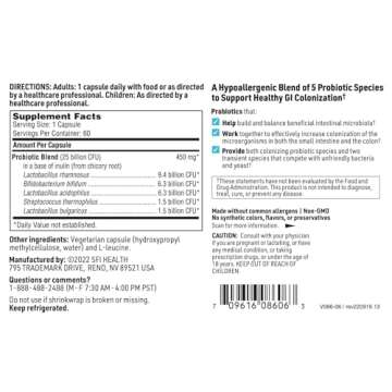 Klaire Labs Pro-5 Probiotic - 25 Billion CFUs Support