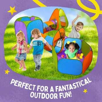 Playz 5-Piece Kids Play Tent with Tunnel & Ball Pit