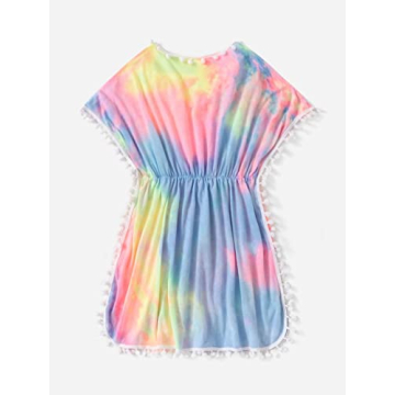 Milumia Colorful Tie Dye Beach Coverup for Girls 8 Years