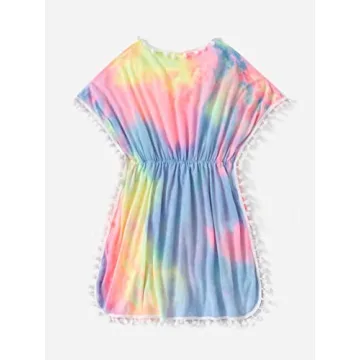 Milumia Colorful Tie Dye Beach Coverup for Girls 8 Years