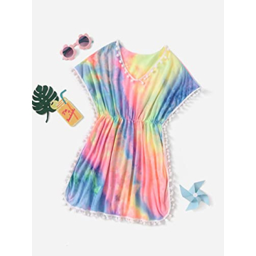 Milumia Colorful Tie Dye Beach Coverup for Girls 8 Years