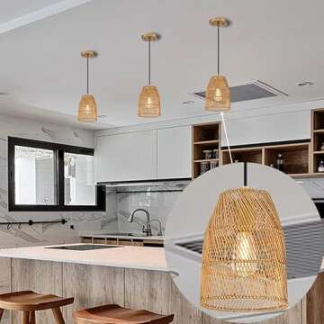 Elegant Rattan Pendant Ceiling Light - Modern Vintage Design