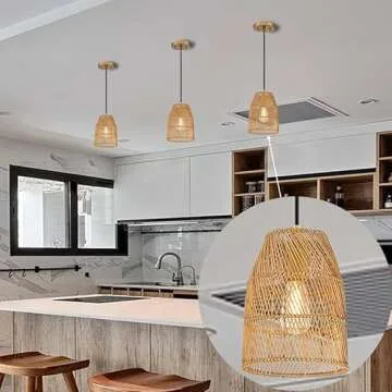 Elegant Rattan Pendant Ceiling Light - Modern Vintage Design