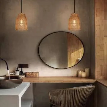 Elegant Rattan Pendant Ceiling Light - Modern Vintage Design