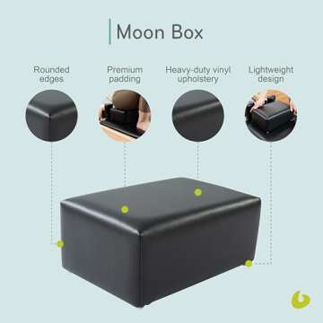 Balanced Body Moon Box, Pilates Box for Reformer, Wall Tower, or Floor Workouts, Pilates Workout Equipment for Home Gym or Studio Use, Black