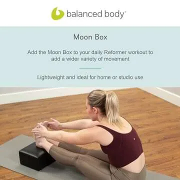 Balanced Body Moon Box, Pilates Box for Reformer, Wall Tower, or Floor Workouts, Pilates Workout Equipment for Home Gym or Studio Use, Black
