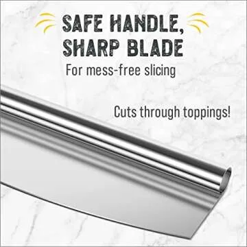 Checkered Chef Sharp Pizza Cutter Rocker Knife - 14 Inch