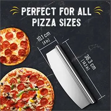 Checkered Chef Sharp Pizza Cutter Rocker Knife - 14 Inch