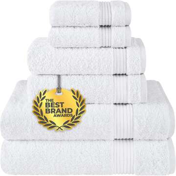 Cotton Paradise Towel Set - 6 Premium Towels in White