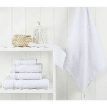 Cotton Paradise Towel Set - 6 Premium Towels in White