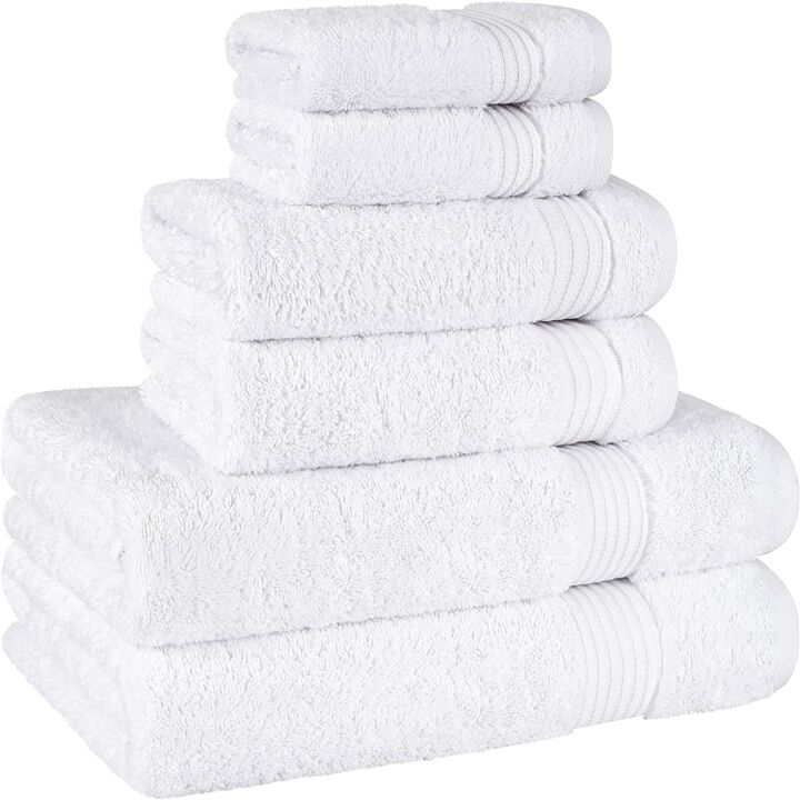 Cotton Paradise Towel Set - 6 Premium Towels in White