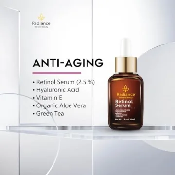 RADIANCE - Retinol Serum for Face with Vitamin E, Organic Jojoba Oil, Aloe Vera, Green Tea, Hylauronic Acid for Smoothing Fine Lines, Dark Spot & Anti Aging, Anti Wrinkles Facial Serum 1 Oz