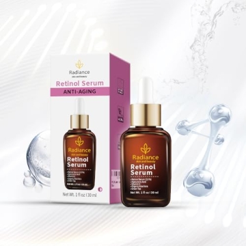 RADIANCE - Retinol Serum for Face with Vitamin E, Organic Jojoba Oil, Aloe Vera, Green Tea, Hylauronic Acid for Smoothing Fine Lines, Dark Spot & Anti Aging, Anti Wrinkles Facial Serum 1 Oz