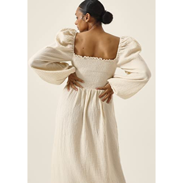 Soft Muslin Maternity Gown - Stylish Nursing Dress for Women