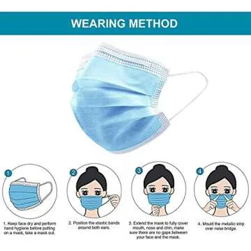 Taimu TM Face Masks for Protection Pack of 50, Colorful Disposable Face Mask For Women Safety Mask