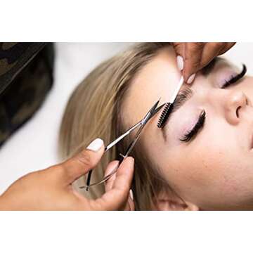 Millan Collection 4.5inch Straight Stainless Steel Squeeze Scissors - Facial Hair Scissors, Eyebrow ...