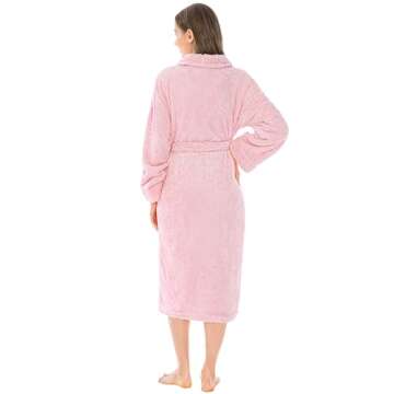 PAVILIA Premium Womens Plush Soft Robe Fluffy, Warm, Fleece Sherpa Shaggy Bathrobe (2XL/3XL, Light P...