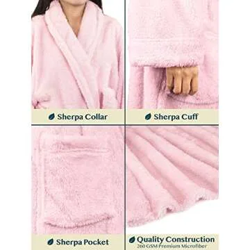 PAVILIA Premium Plush Soft Robe - Fluffy Warm Fleece