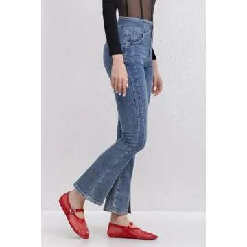 Adolilove Mesh Ballet Flats for Women Comfort Work Flats for Women Office Dressy Wedding Mesh Mary Jane Flats, Red, Size 7.5