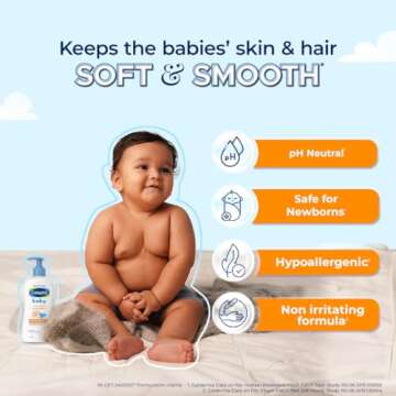 Cetaphil Baby Wash & Shampoo with Organic Calendula,Tear Free, Paraben, Colorant and Mineral Oil Free, 13.5 Fl. Oz (Packaging May Vary)