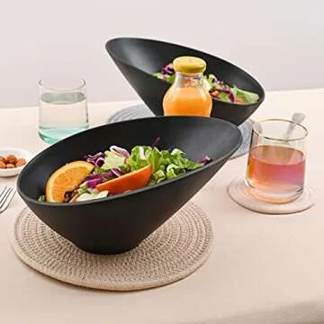 Elegant Bamboo Serving Bowls Set of 4 - Eco-Friendly and Stylish