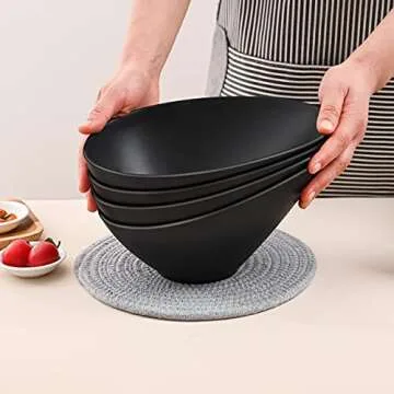 Elegant Bamboo Serving Bowls Set of 4 - Eco-Friendly and Stylish