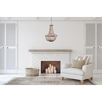 Rustic Wood & Metal Framed Chandelier for Cozy Spaces