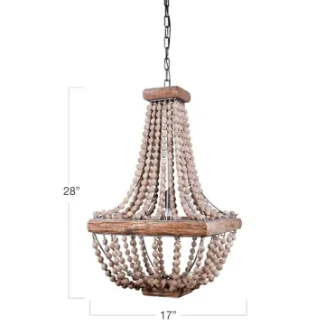 Rustic Wood & Metal Framed Chandelier for Cozy Spaces