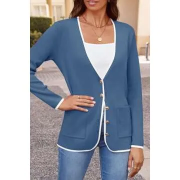 ZESICA Women's Stylish Fall Cardigan with Pockets