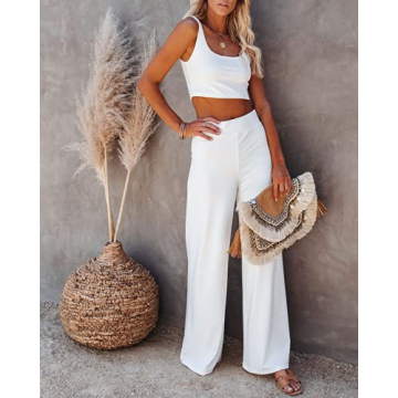 Onedreamer Women's 2 Piece Ribbed Knit Outfits for Comfort