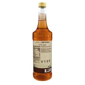 Monin - Organic Vanilla Syrup, Naturally Smooth Sweetness, Great for Coffee, Shakes, and Cocktails, ...