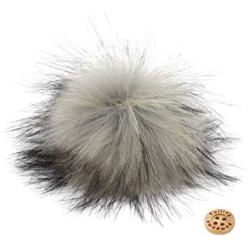 Fluffy Faux Raccoon Fur Pompoms for Crafting Fun