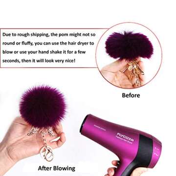 Fluffy Faux Raccoon Fur Pompoms for Crafting Fun