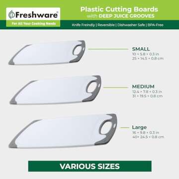 Freshware Cutting Boards, One Size, Plastic, Set of 3