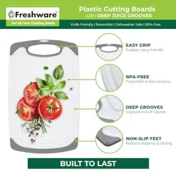 Freshware Cutting Boards, One Size, Plastic, Set of 3