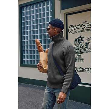 Unisex Classic Zip Up Collar Sweater Cardigan Raglan Sleeve Cardigans Dark Grey, Medium