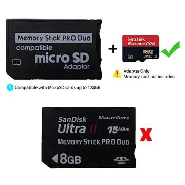 Funturbo Micro SD to MS Pro Duo Adapter for PSP and more