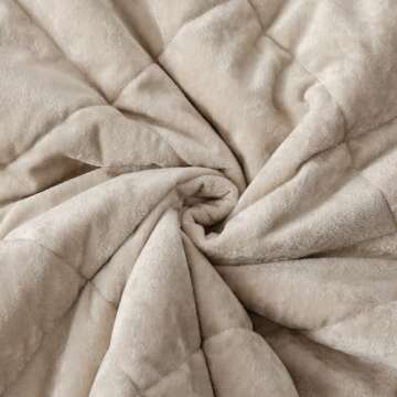 SHALALA Luxury Velvet Quilt Set Queen Size,Ultra Soft Lightweight Summer Velvet Comforter Set, Oversized Bedspread Coverlet with 2 Shams Diamond Pattern,for All Season(Beige,Queen/Full)