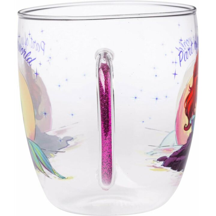 Ariel Little Mermaid Glitter Handle Mug - 14oz