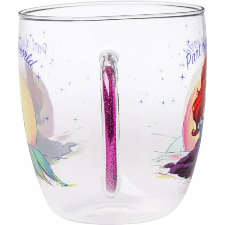 Ariel Little Mermaid Glitter Handle Mug - 14oz
